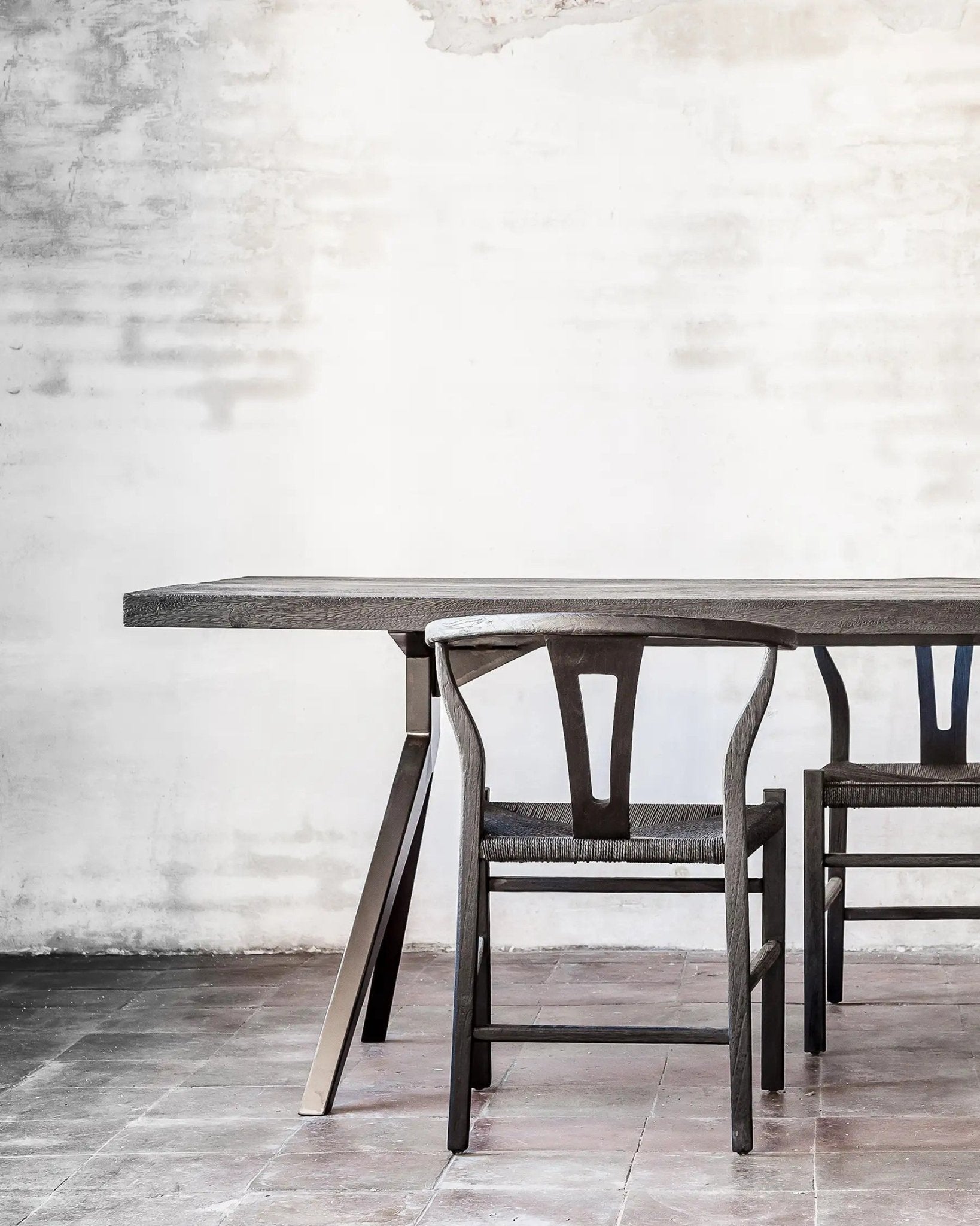 ROB chair in teak wood and paper cord in black - Bambuá