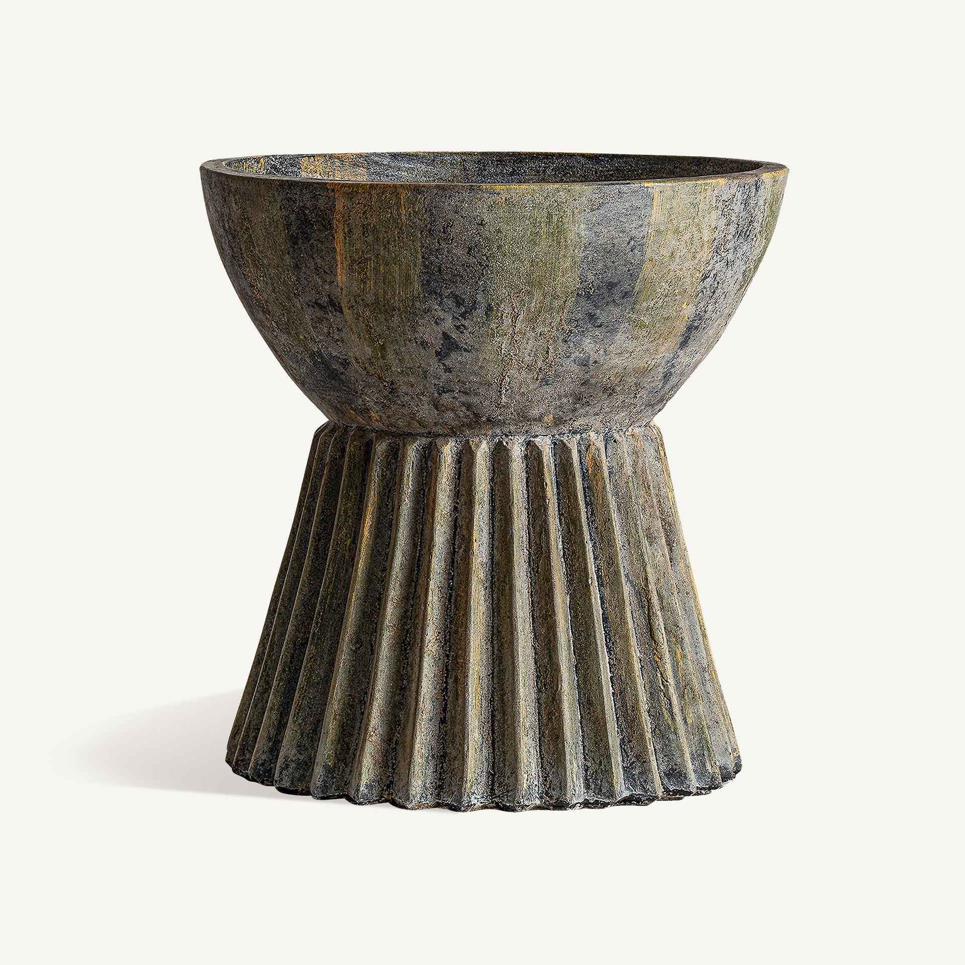 Plissé Stone Plant Pot