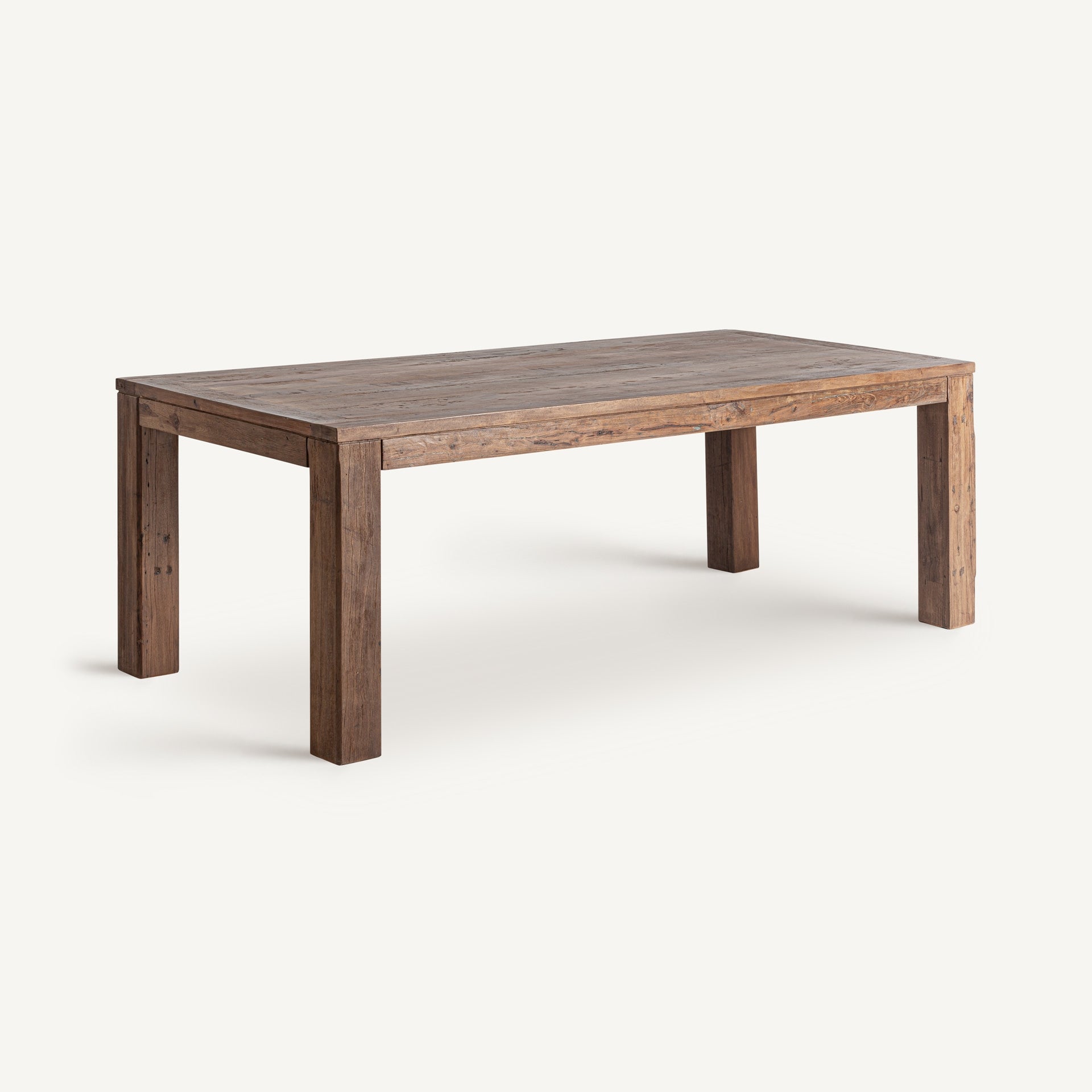 Selby Dining Table – Reclaimed Wood in Natural Brown Finish - Bambuá