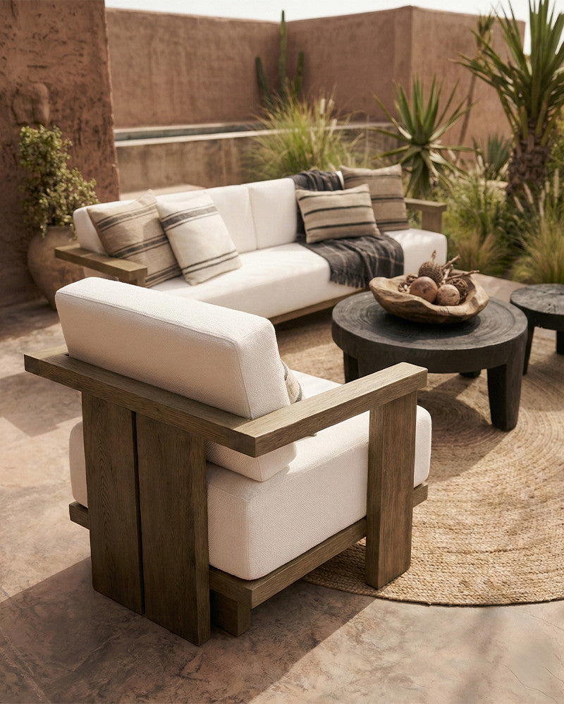 Panjang Outdoor Lounge Chair Ivory