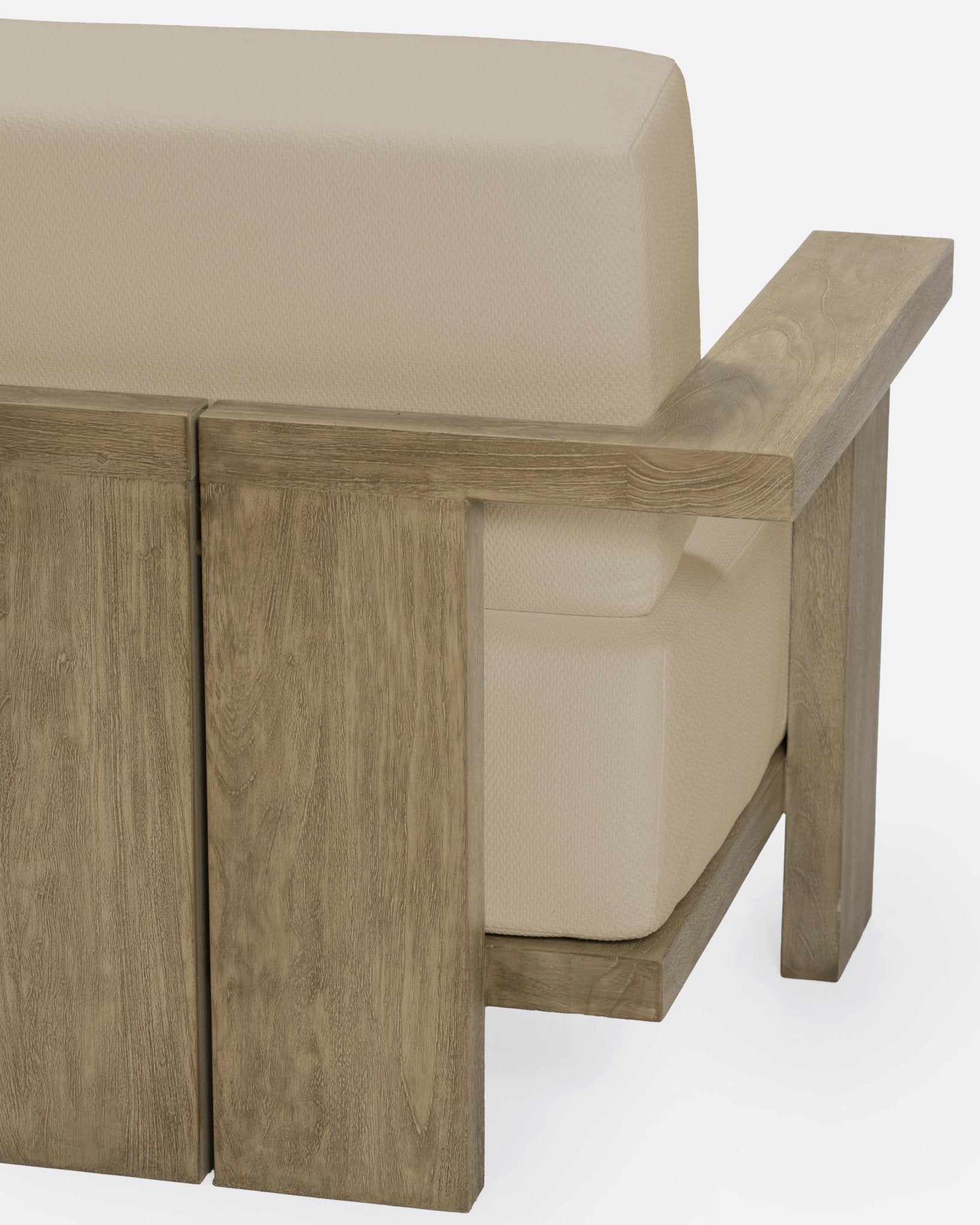 PANJANG 1 - seater outdoor sofa in teak wood and natural upholstery - Bambuá