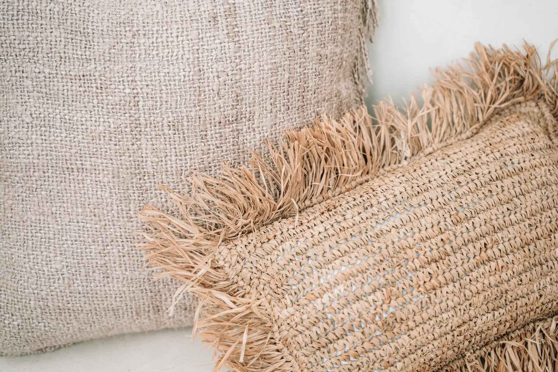 The Raffia Cushion Cover Rectangular - Natural - 30x50