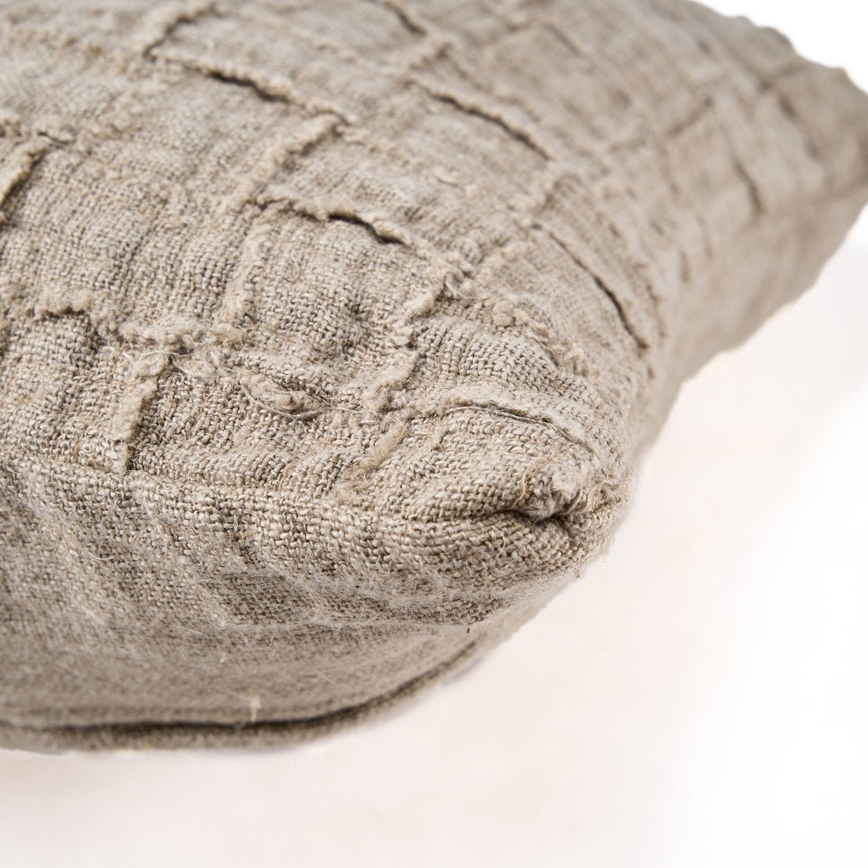 The Linen Damier Cushion Cover - Natural - Bambuá