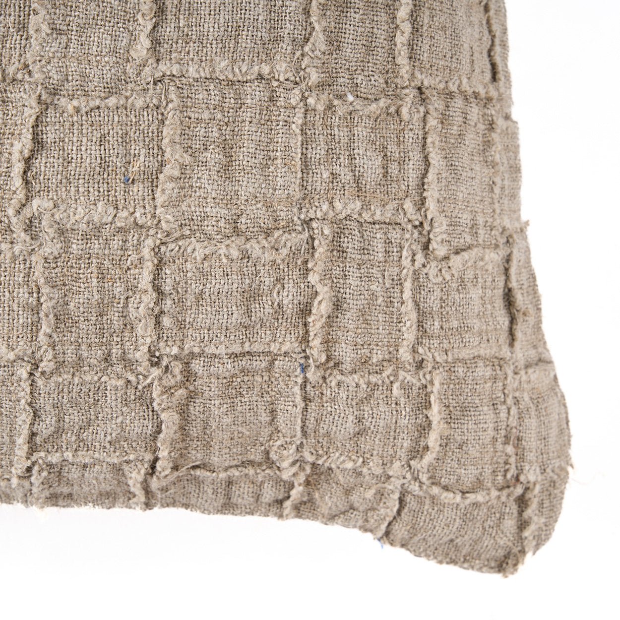 The Linen Damier Cushion Cover - Natural - Bambuá