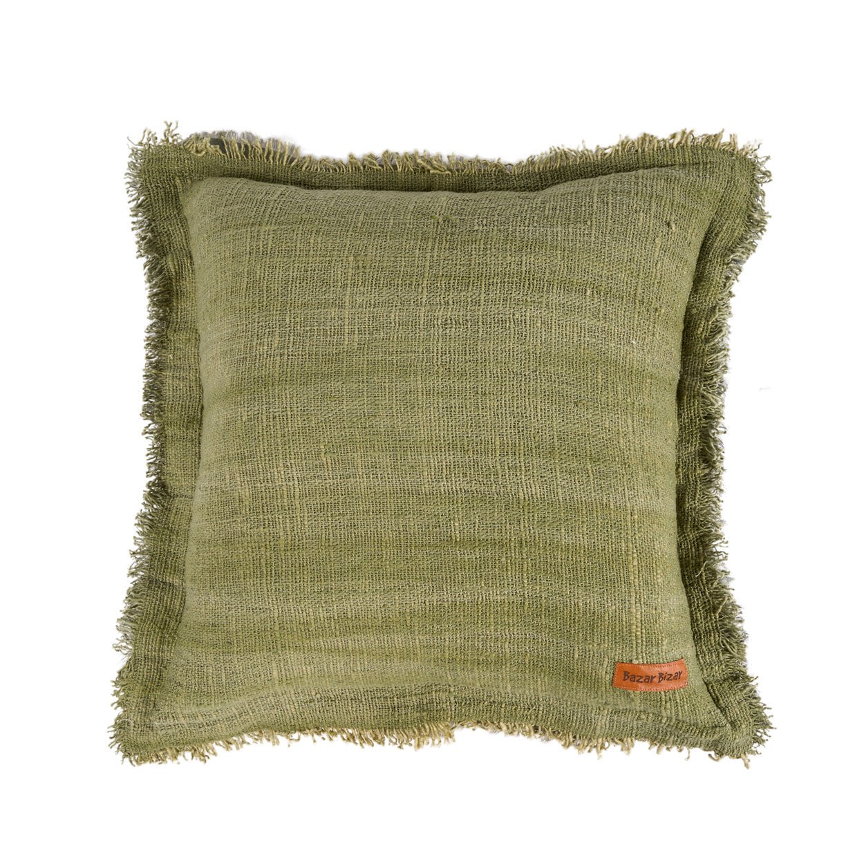The Jungle Fringe Cushion Cover - Green - Bambuá