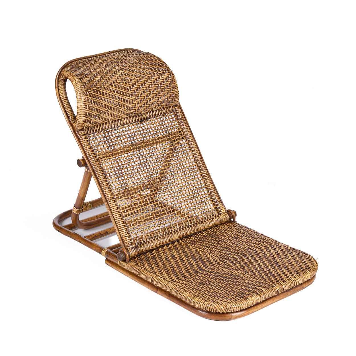 The Rattan Floor Lounger - Dark Walnut - Bambuá