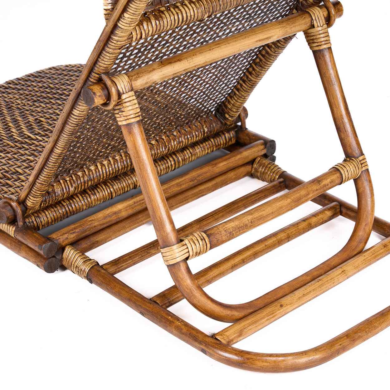 The Rattan Floor Lounger - Dark Walnut - Bambuá