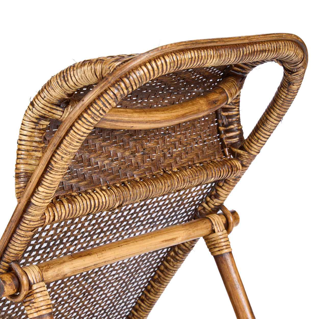 The Rattan Floor Lounger - Dark Walnut - Bambuá