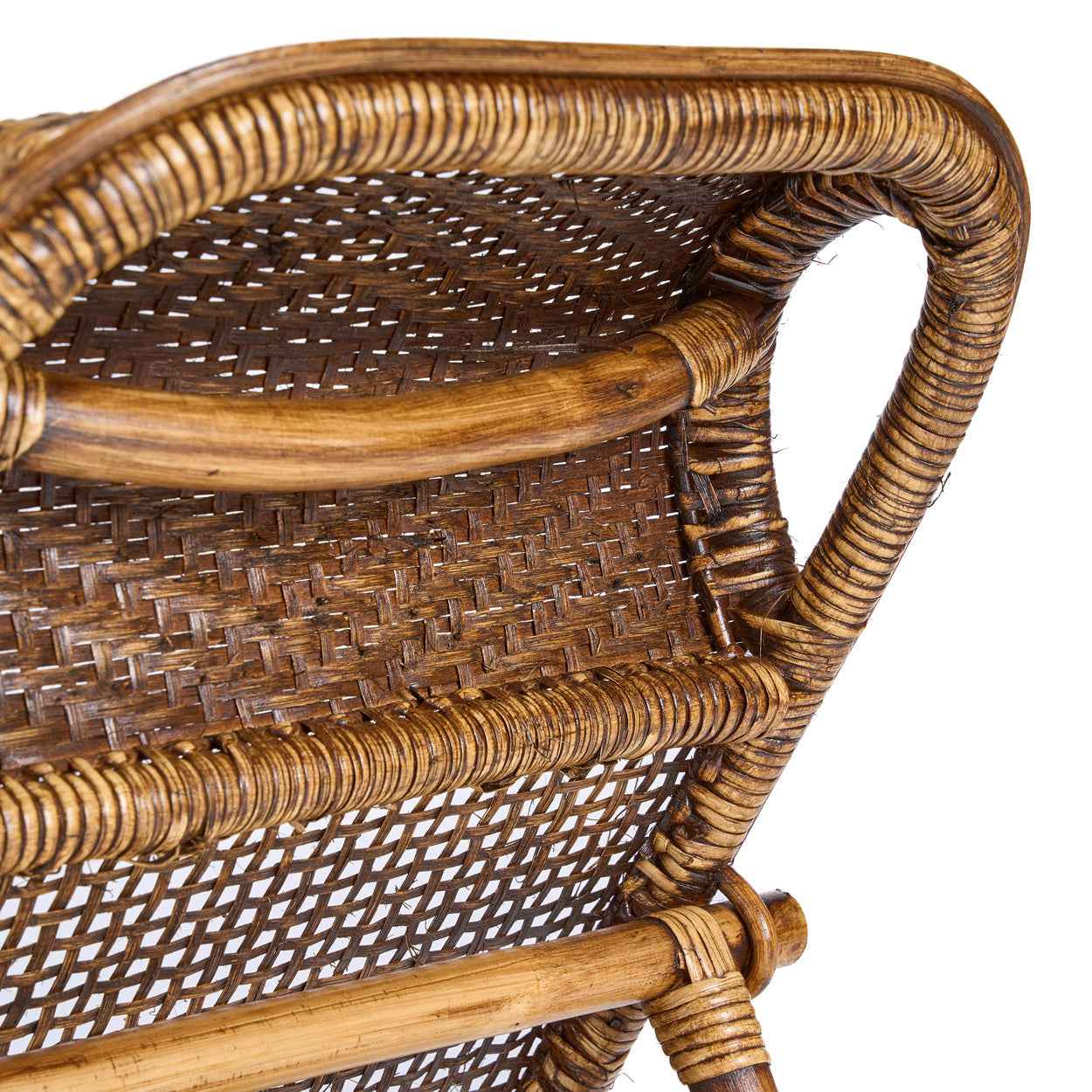 The Rattan Floor Lounger - Dark Walnut - Bambuá