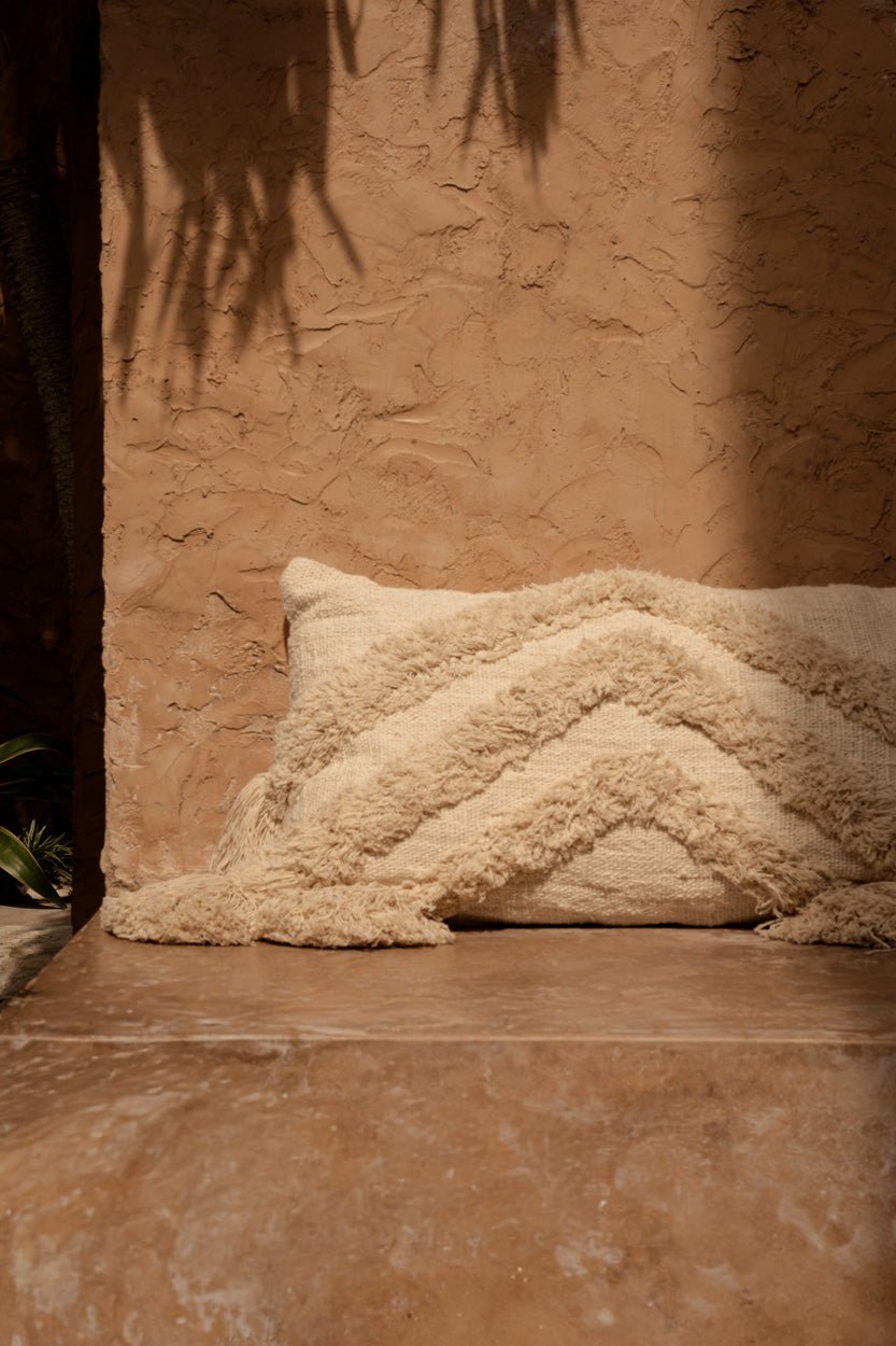 The Nomad Tassel Cushion Cover - Cream - Bambuá