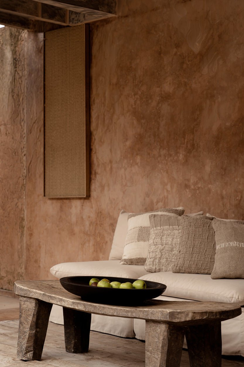 The Linen Damier Cushion Cover - Natural - Bambuá