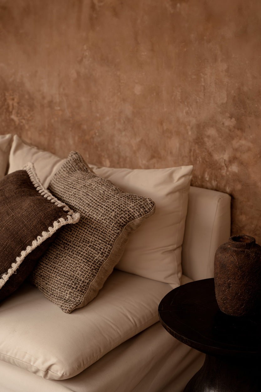 The Linen Grain Cushion Cover - Natural Black - Bambuá