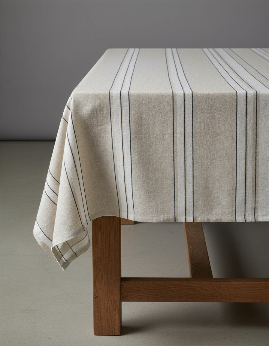 The Provence Tablecloth - Natural Black White - 150x300