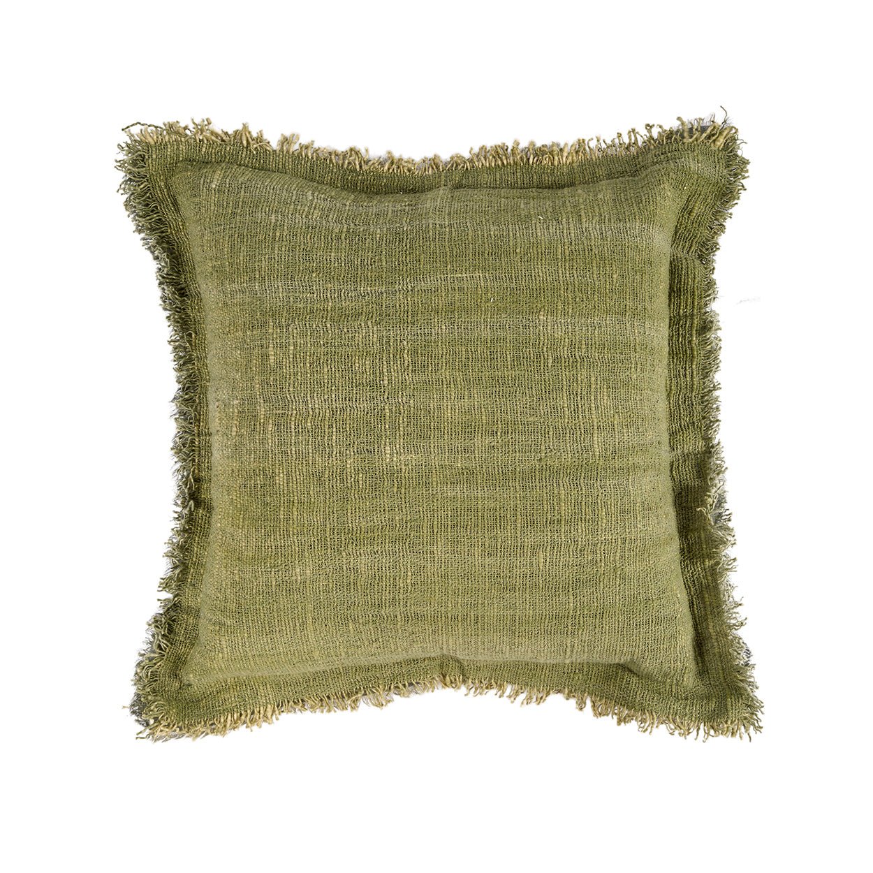 The Jungle Fringe Cushion Cover - Green - Bambuá