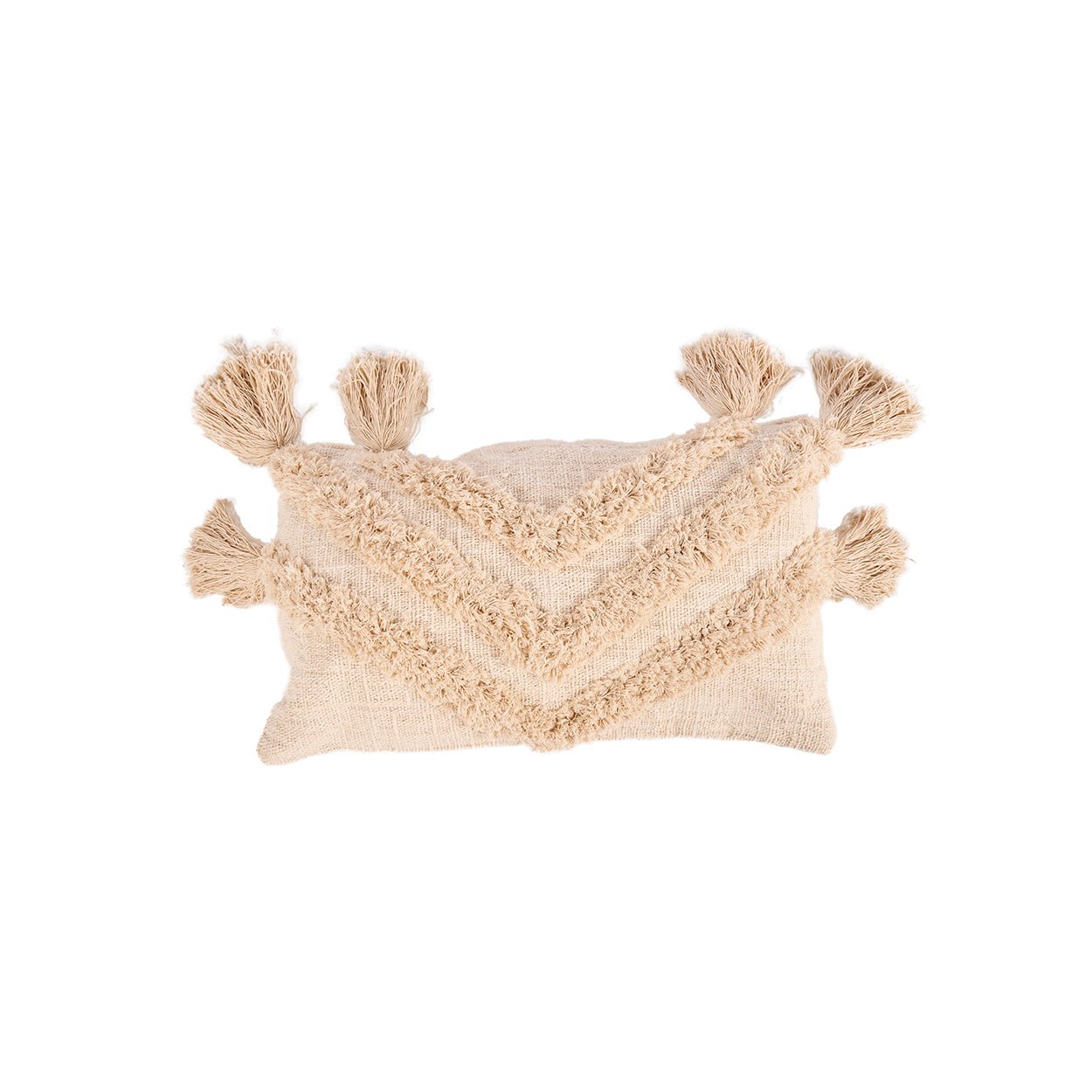 The Nomad Tassel Cushion Cover - Cream - Bambuá
