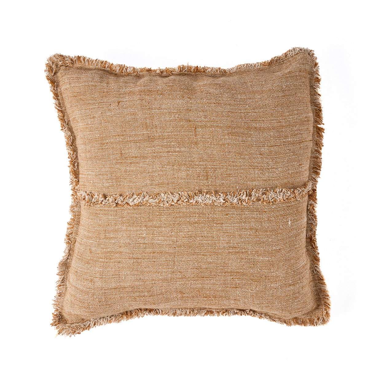 The Sahara Fringe Cushion Cover - Natural Brown - 50x50 - Bambuá