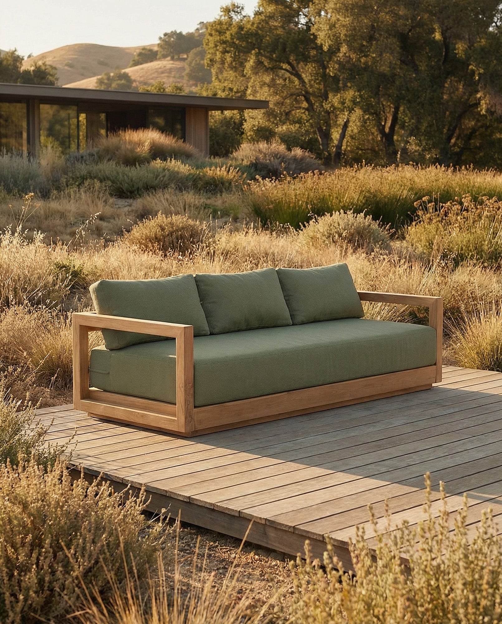 The Umalas Three Seater Sofa - Outdoor - Green Alga