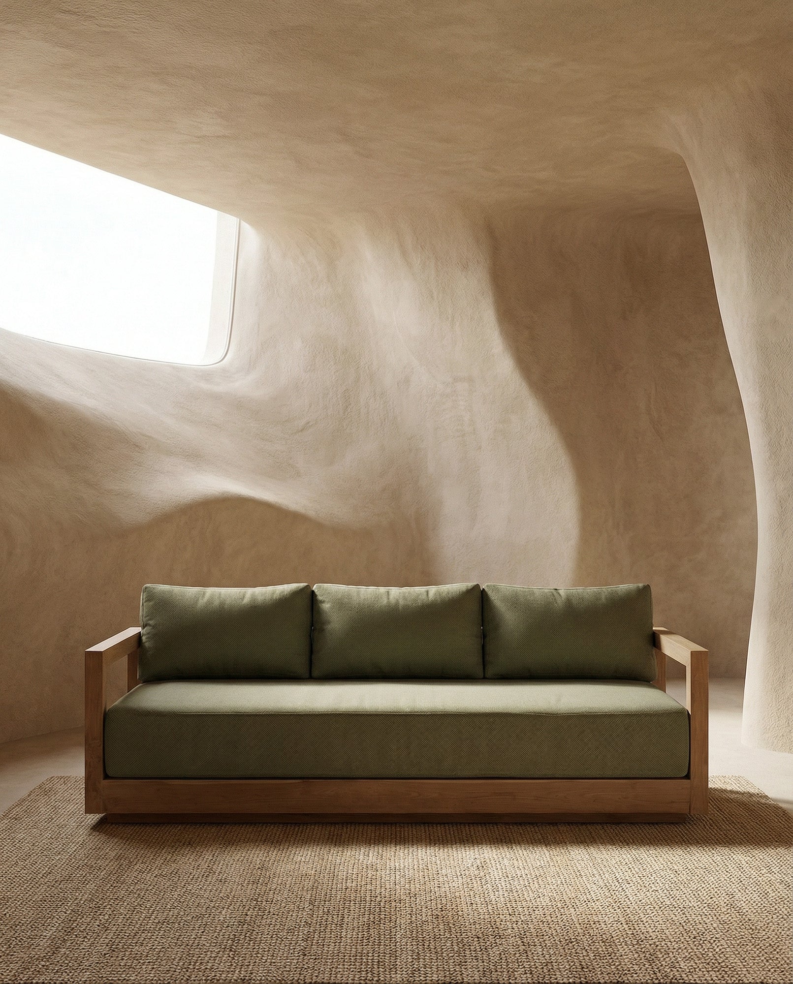 The Umalas Three Seater Sofa - Outdoor - Green Alga