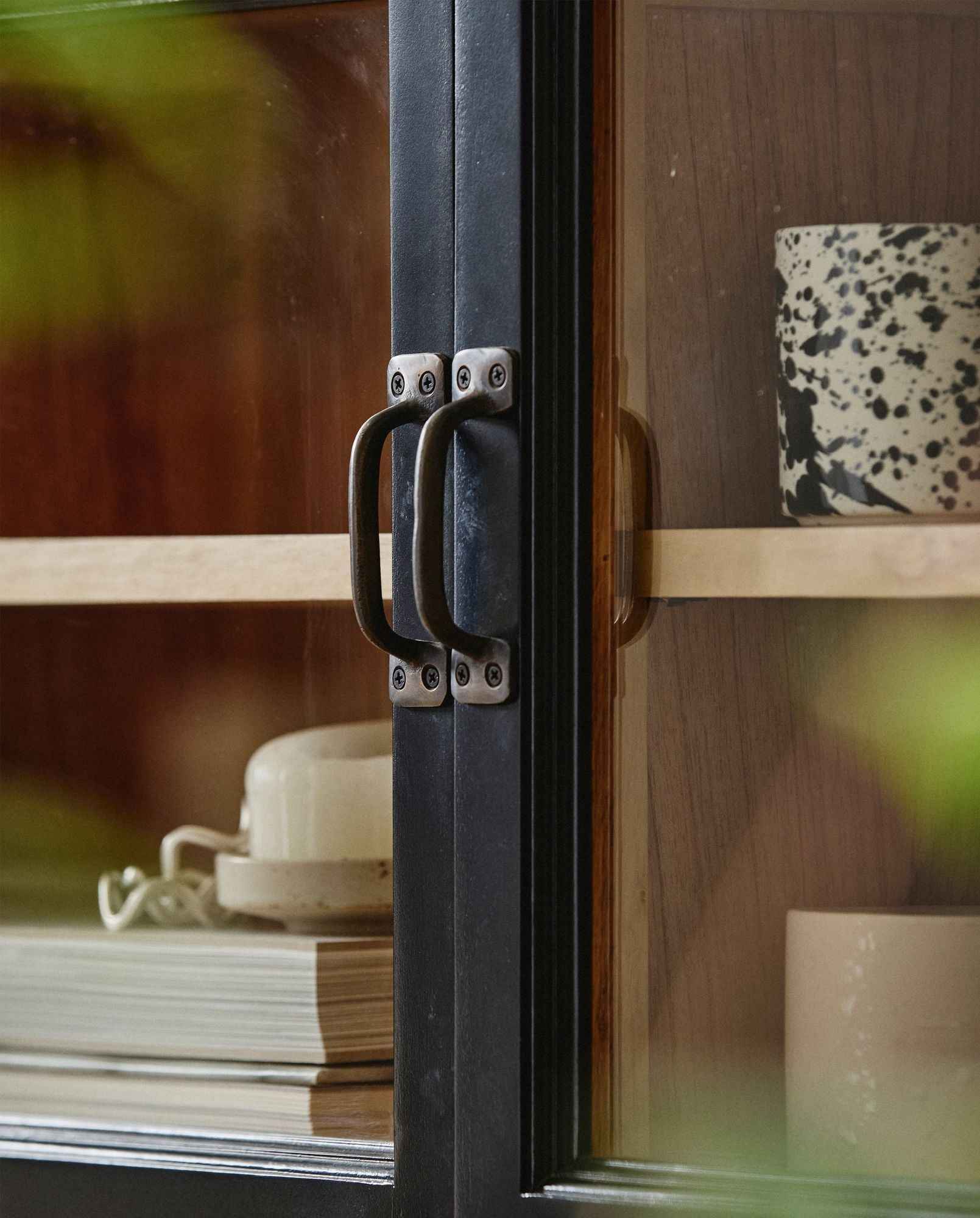 Nordal VIVA Wall Cabinet – 2 Doors, Black Gmelina Wood