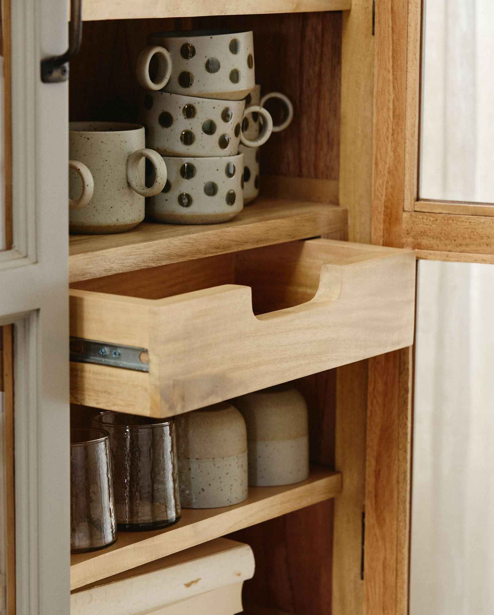 Nordal VIVA Wall Cabinet – 2 Doors, Grey Gmelina Wood