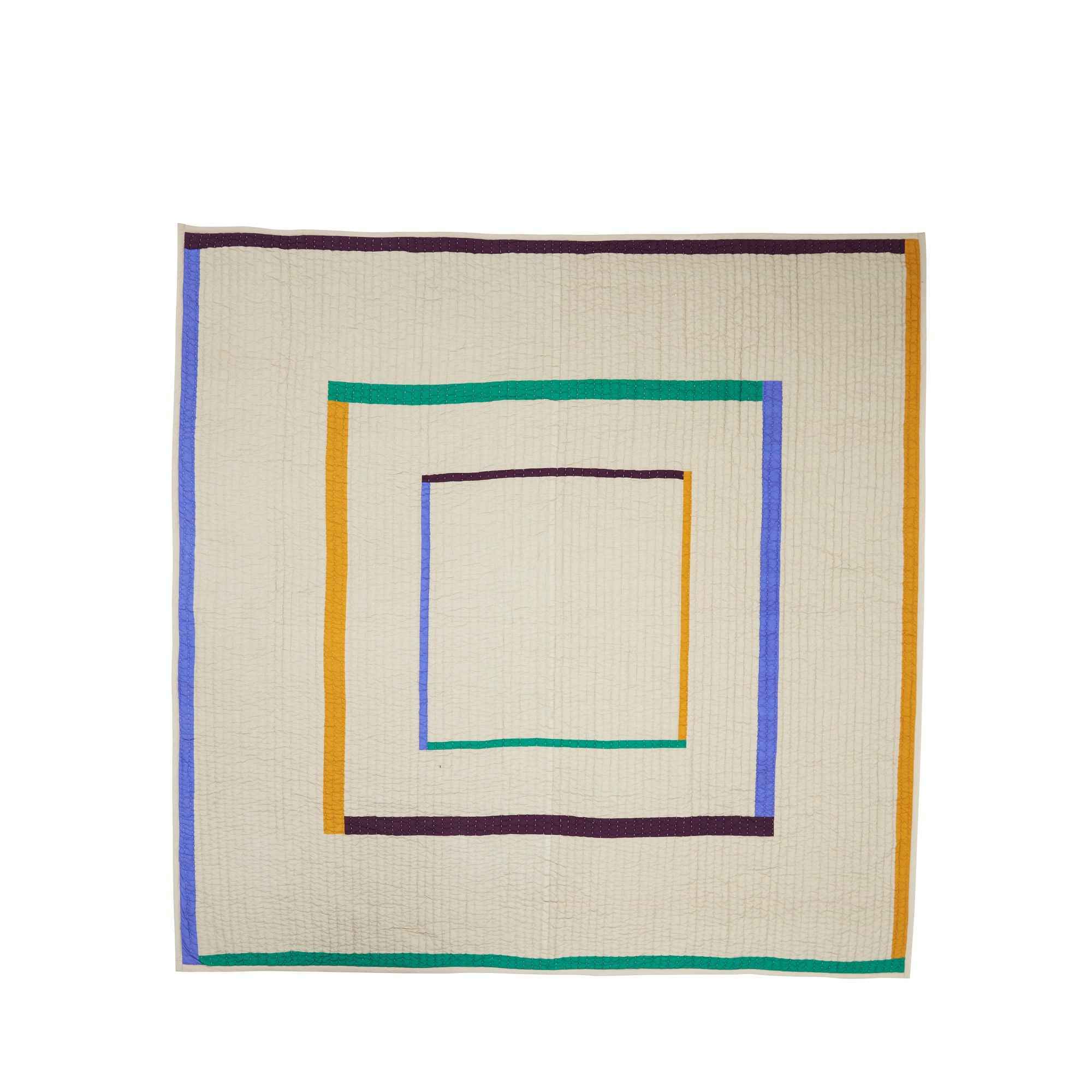 Hübsch Twist Bedspread Square 260x260 Sand/Multicolour