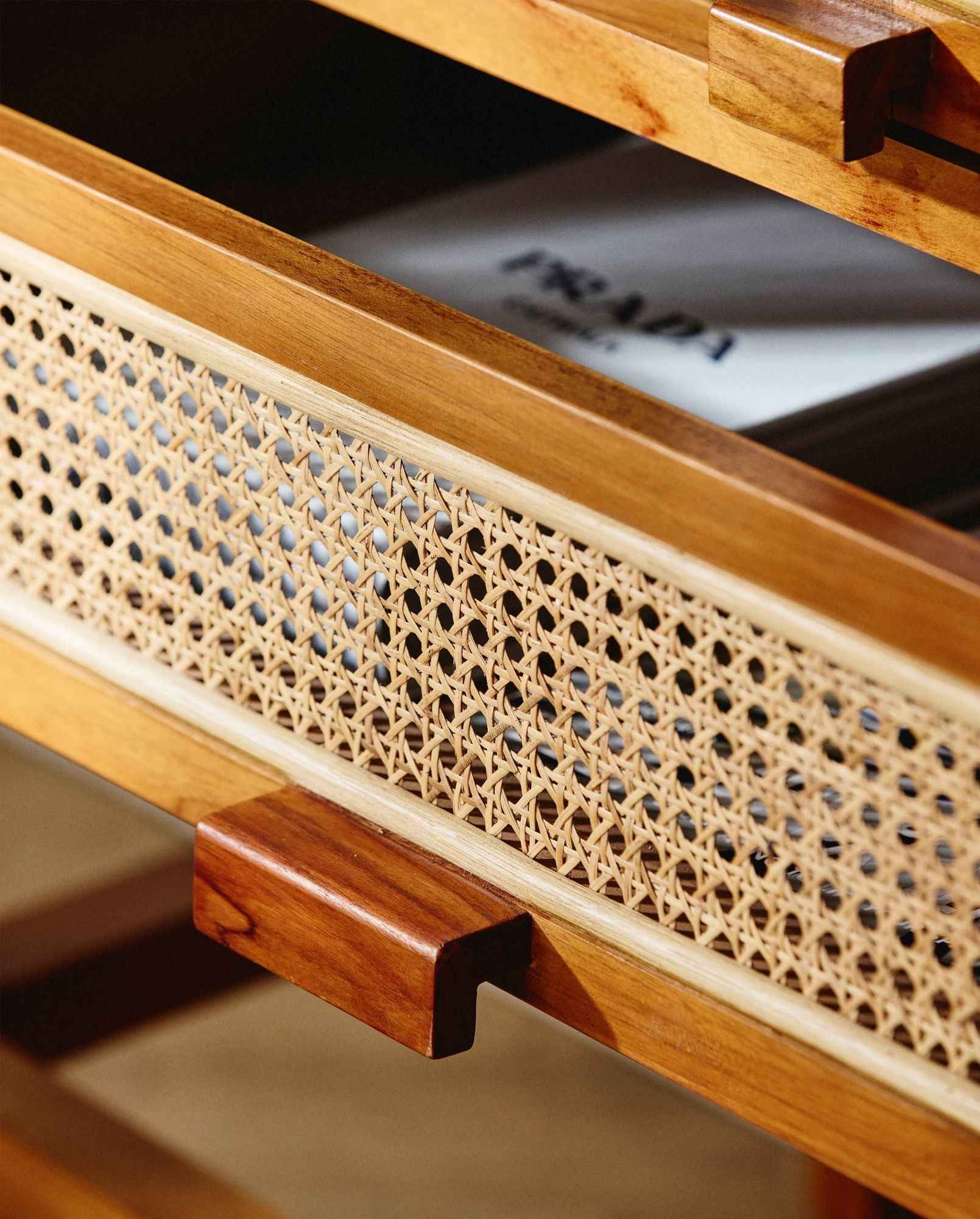 MERGE cabinet, nature w/rattan