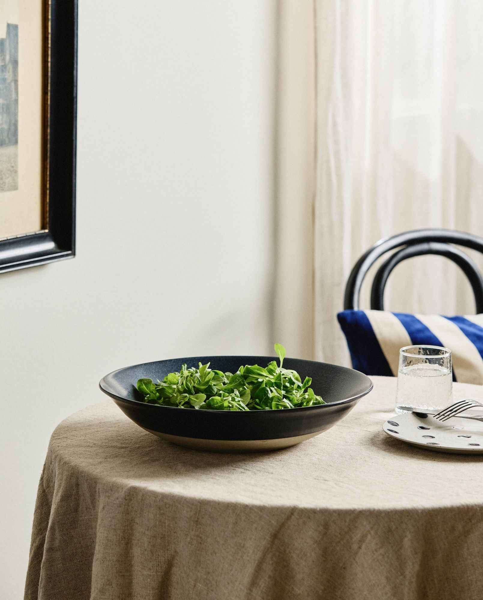 GRAINY salad plate, dark blue