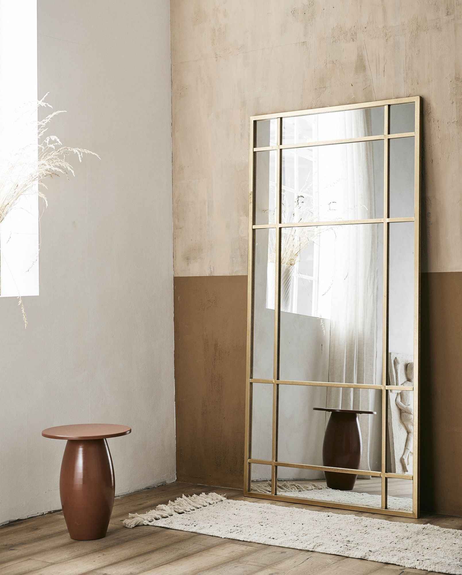 SPIRIT iron wall mirror - golden finish