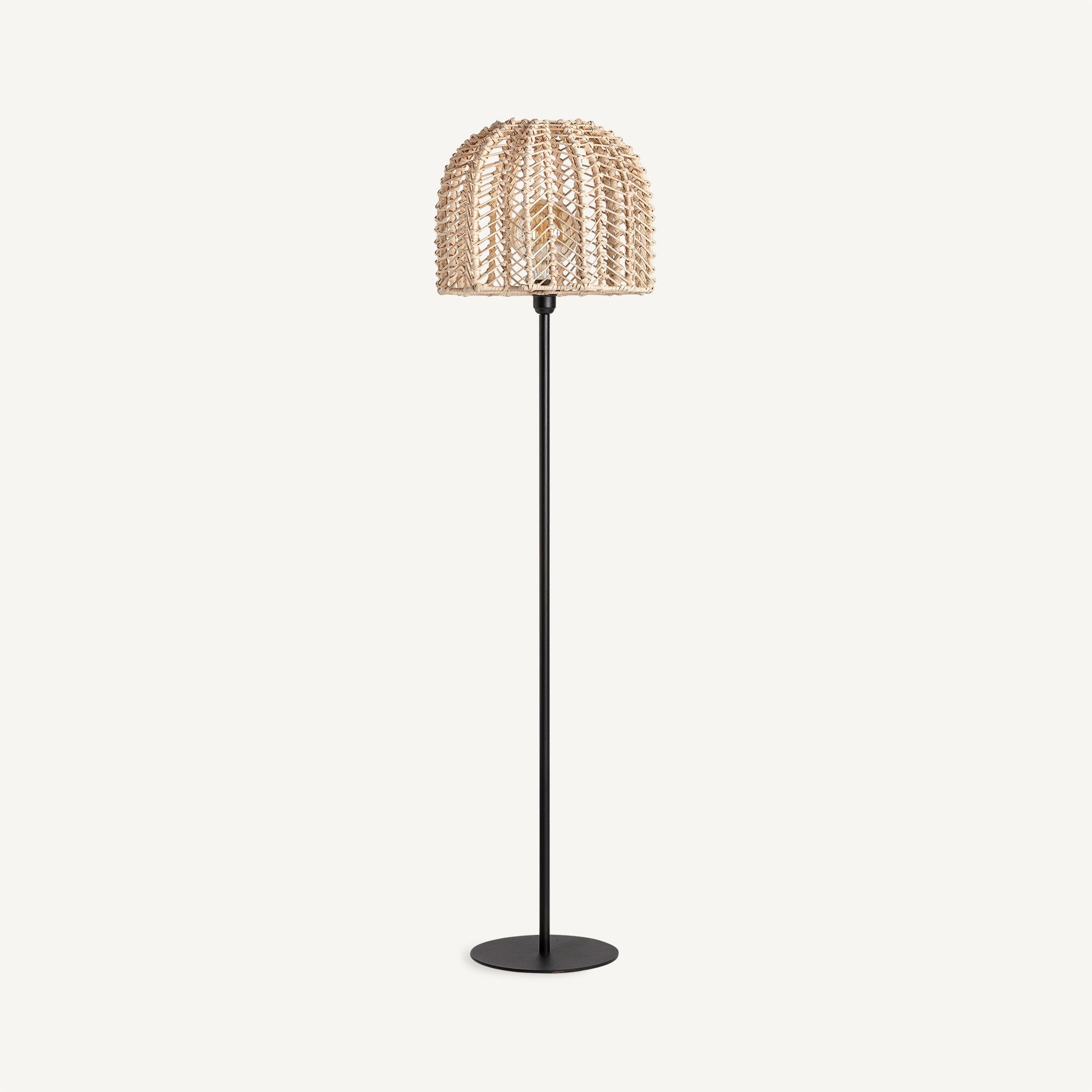 Plissé Rattan Floor Lamp