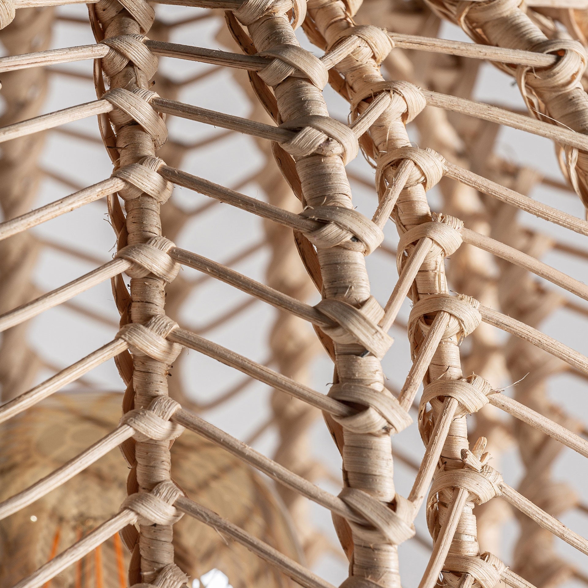 Plissé Rattan Floor Lamp