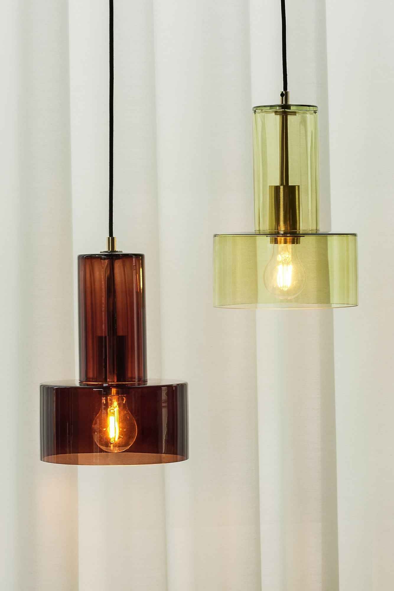 Hübsch Ripple Ceiling Light Amber