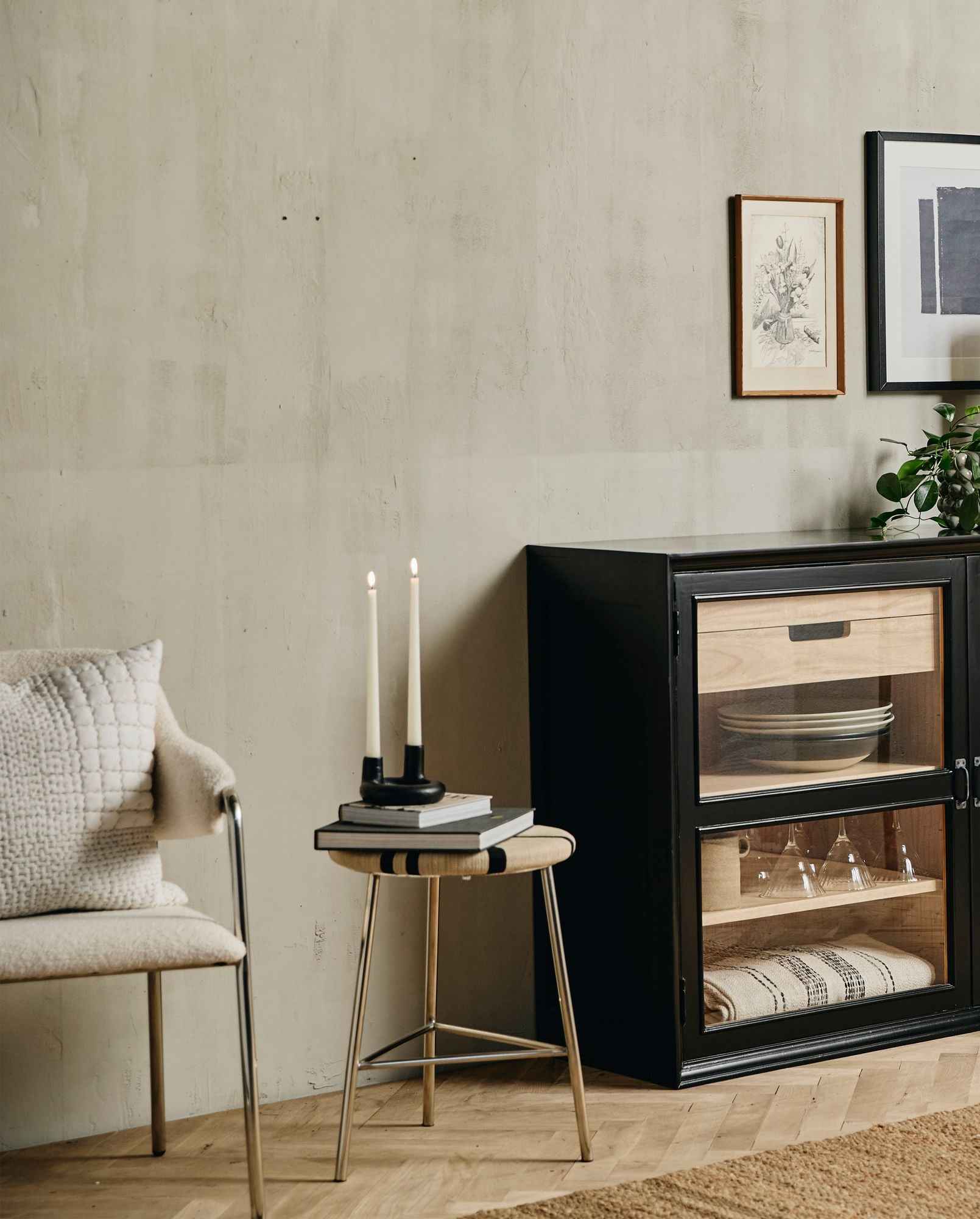 MORICE stool, low - black/ivory