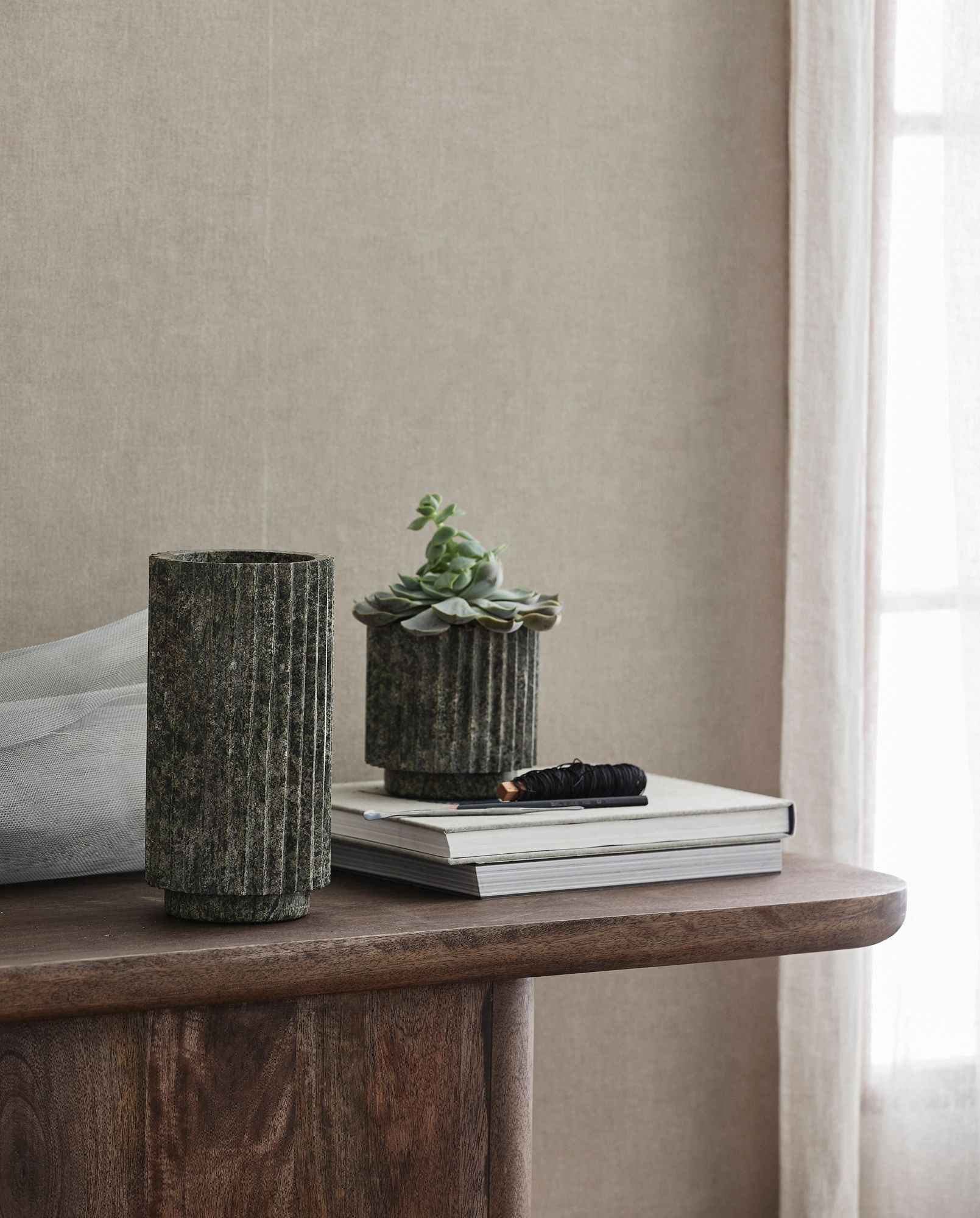 LOON pot, green marble