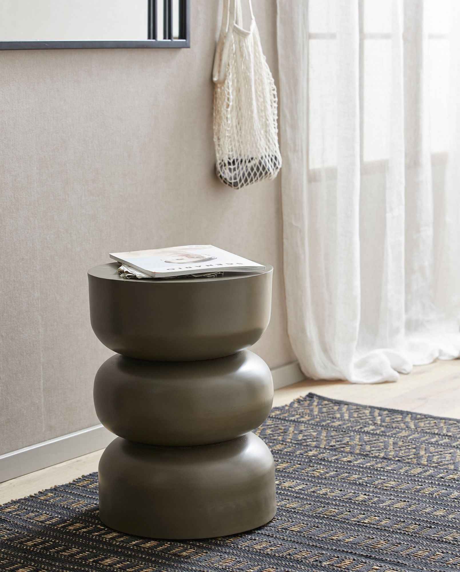 FARAH rug, 250x100 - black/natural colour