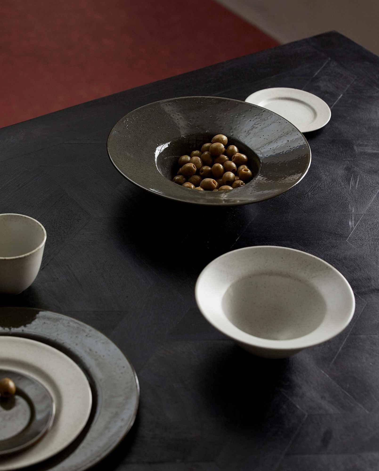 GRAWA pasta plate, dark green