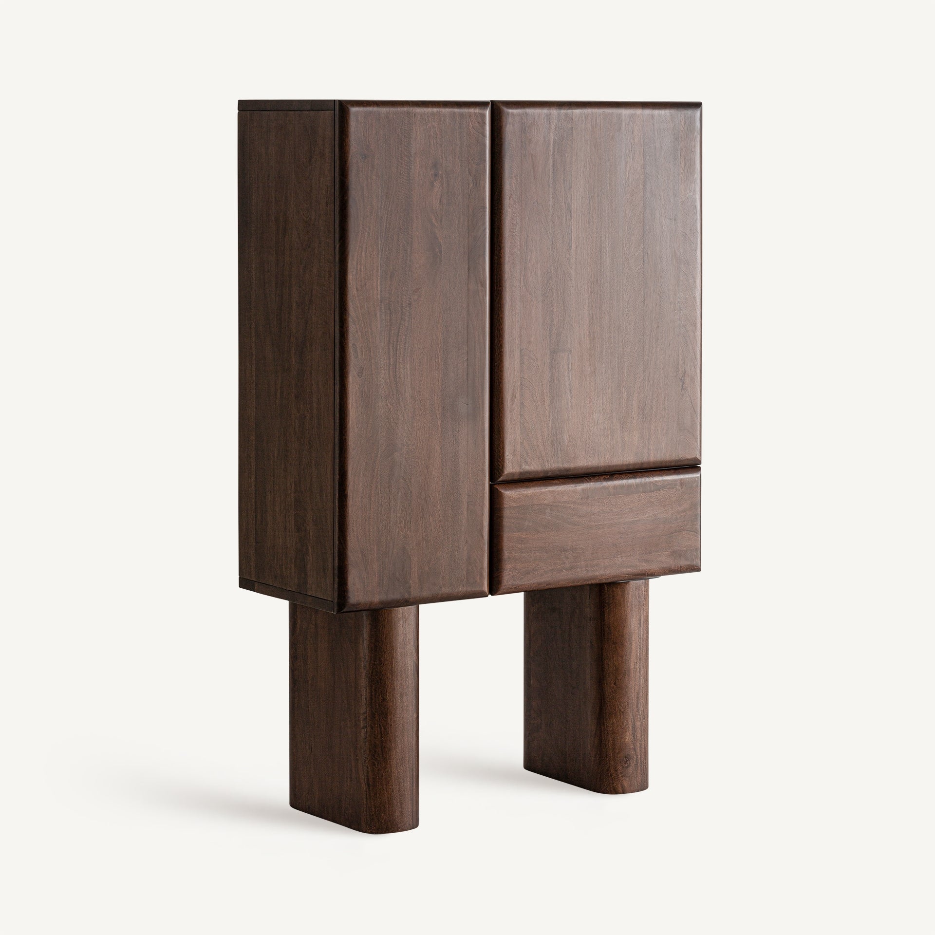 Craigh Wardrobe – Contemporary Mango Wood and Steel Storage Cabinet - Bambuá