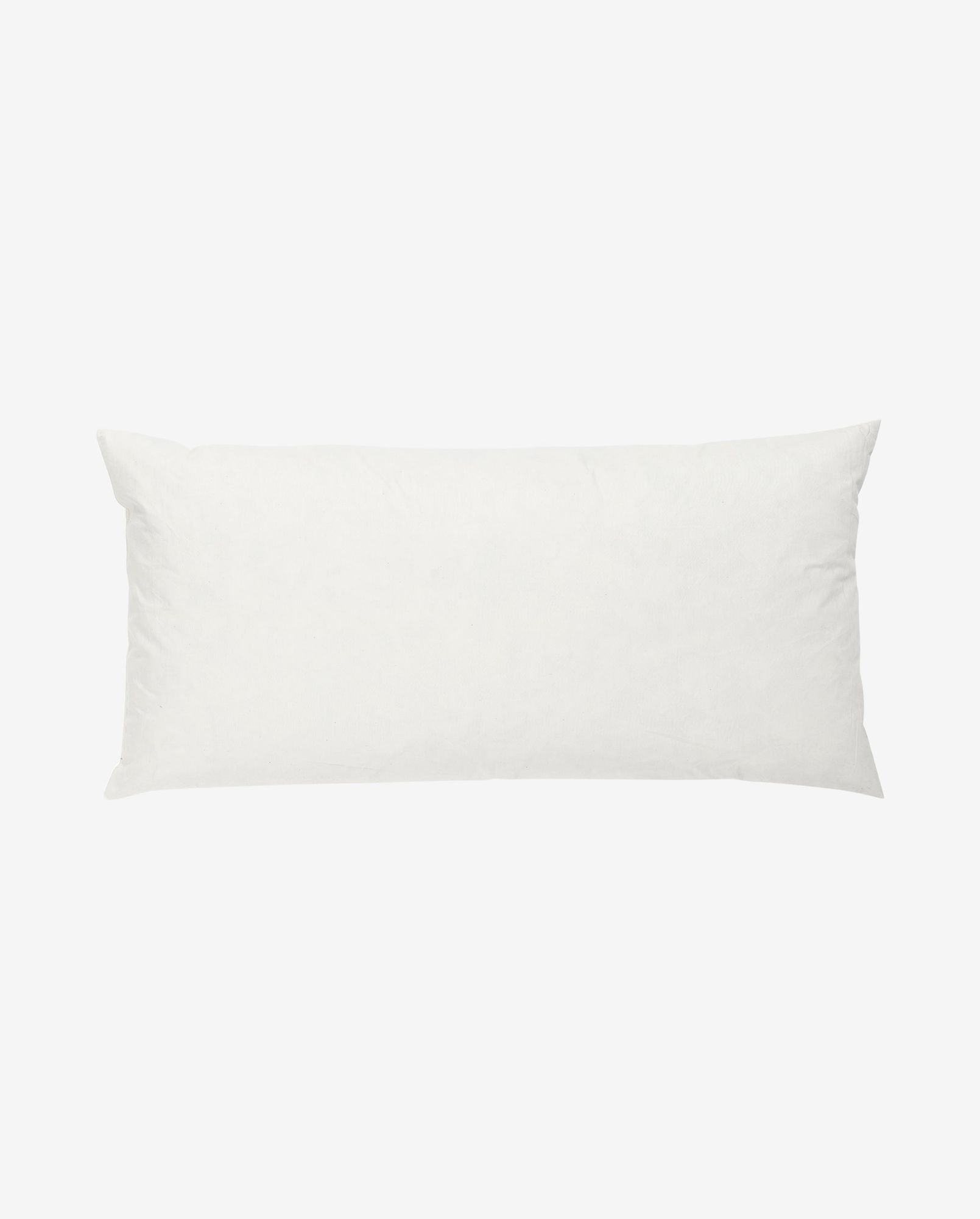 Plain white rectangular body pillow with soft fabric texture on white background