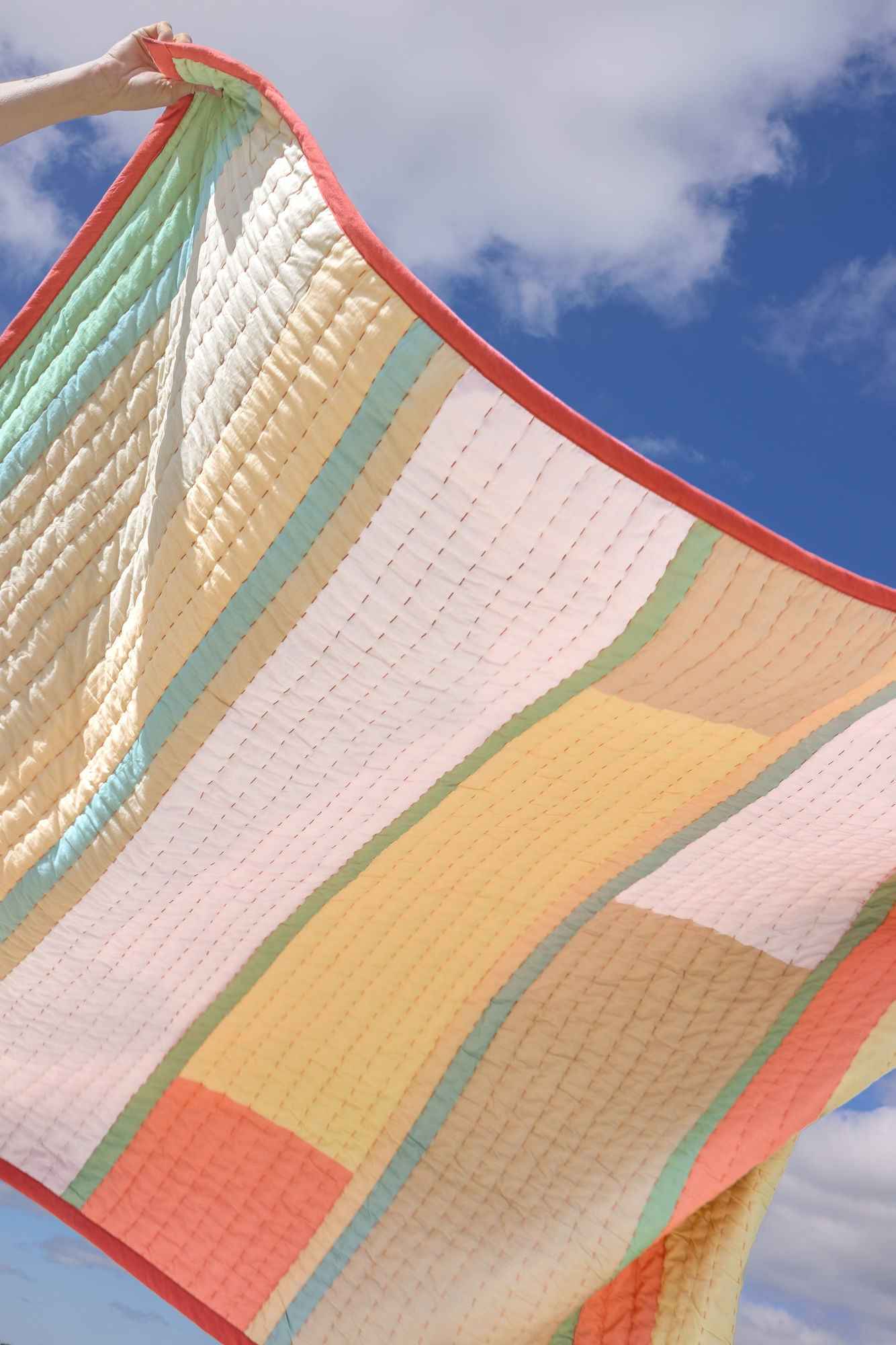 Hübsch Pavilion Plaid Block Coral/Multicolour