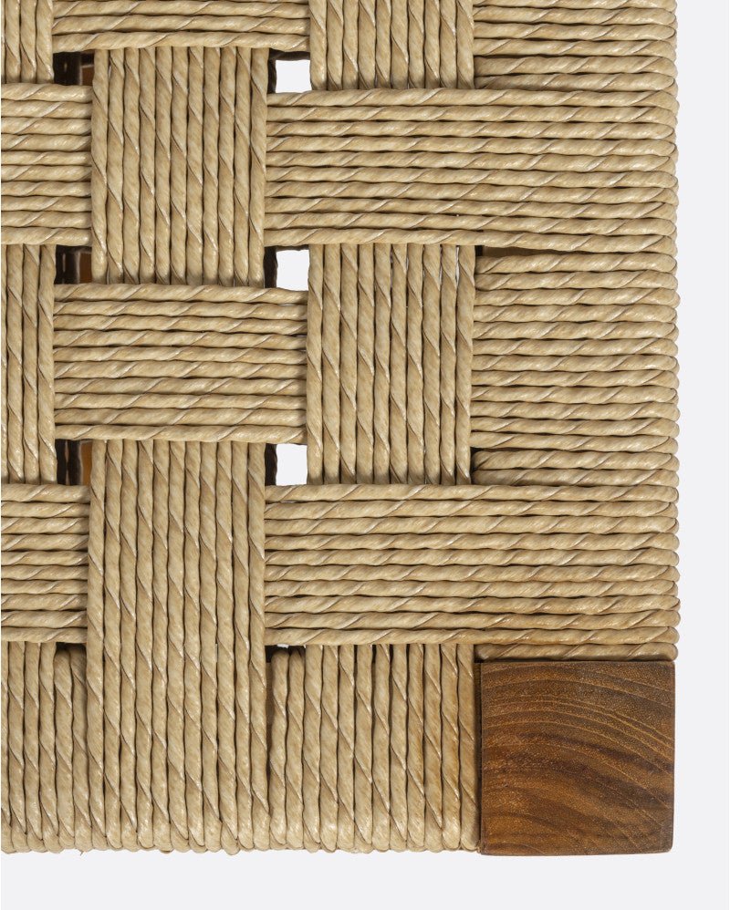 CORA outdoor bench in recycled teak wood and synthetic cord - Bambuá