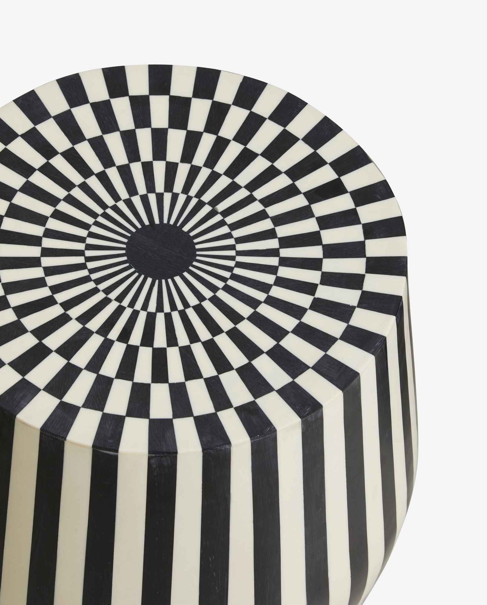 TAURA side table/stool - black/ivory