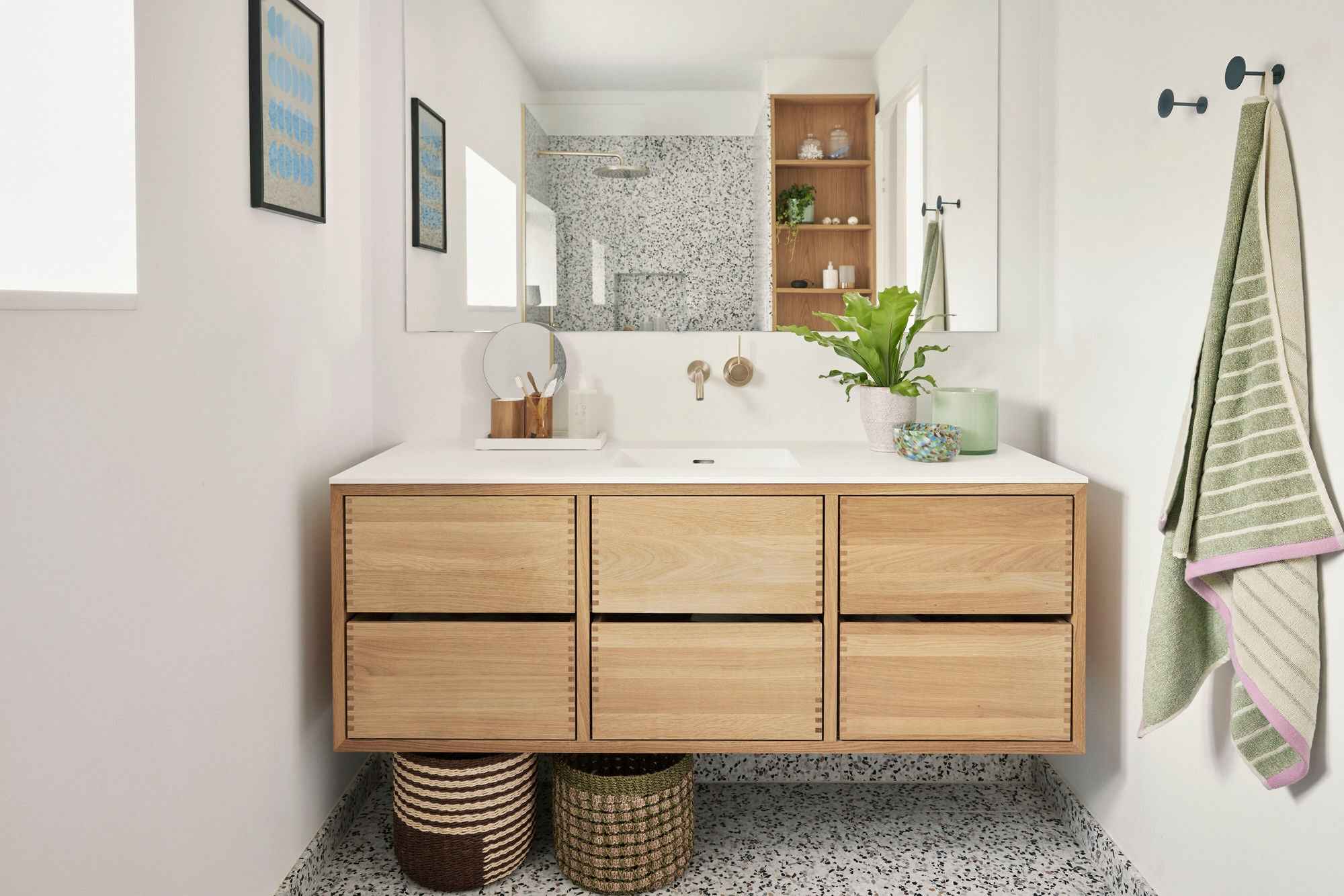 Hübsch Pine Baskets Natural/Multicolour (set of 2)