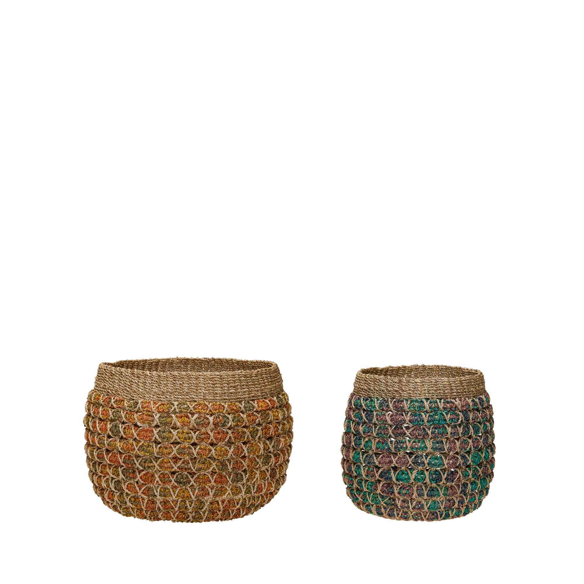 Hübsch Twist Baskets Multicolour (set of 2)