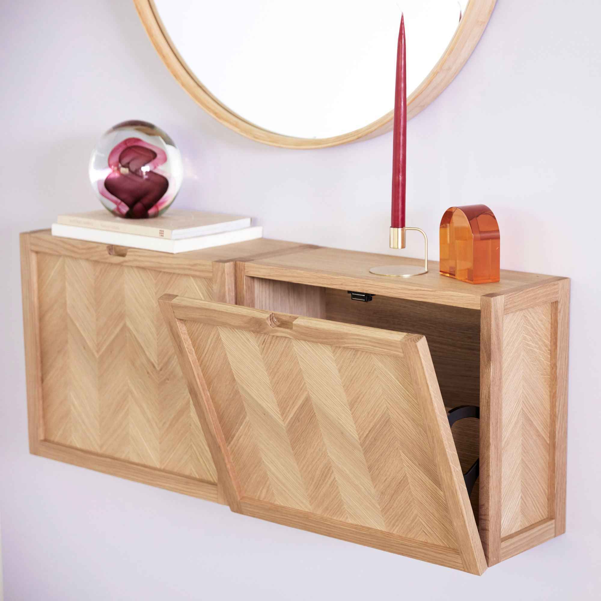 Hübsch Herringbone Shoe Cabinet Natural