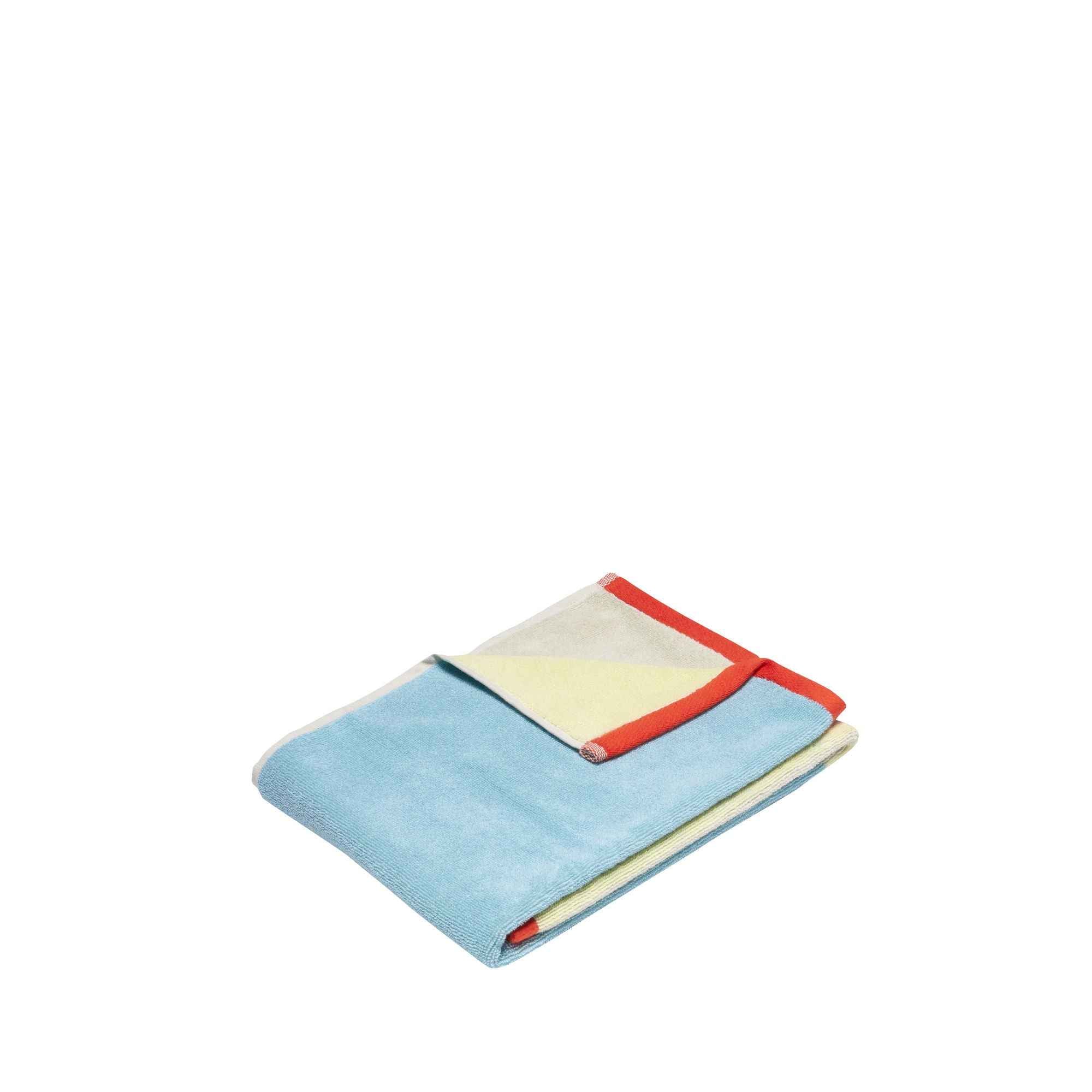 Hübsch Block Towel Small Light blue/Multicolour