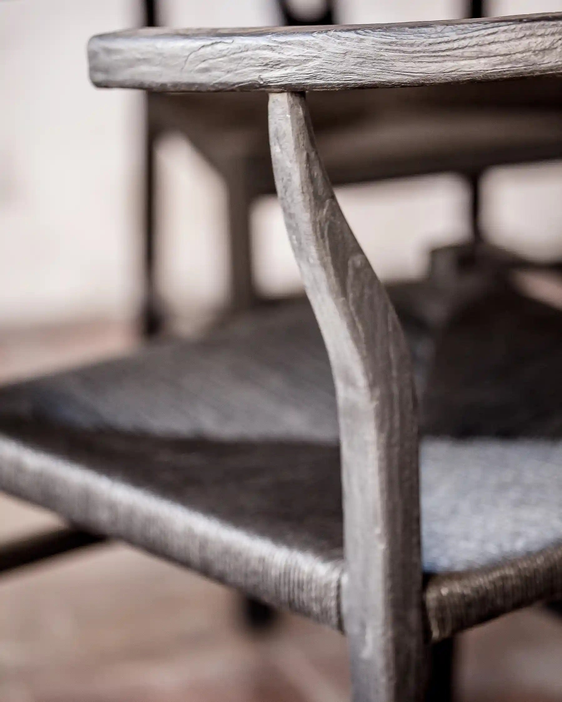 ROB chair in teak wood and paper cord in black - Bambuá