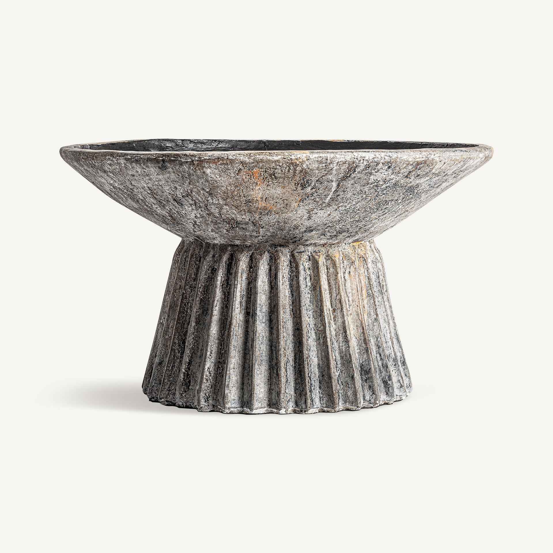 Plissé Stone Plant Pot