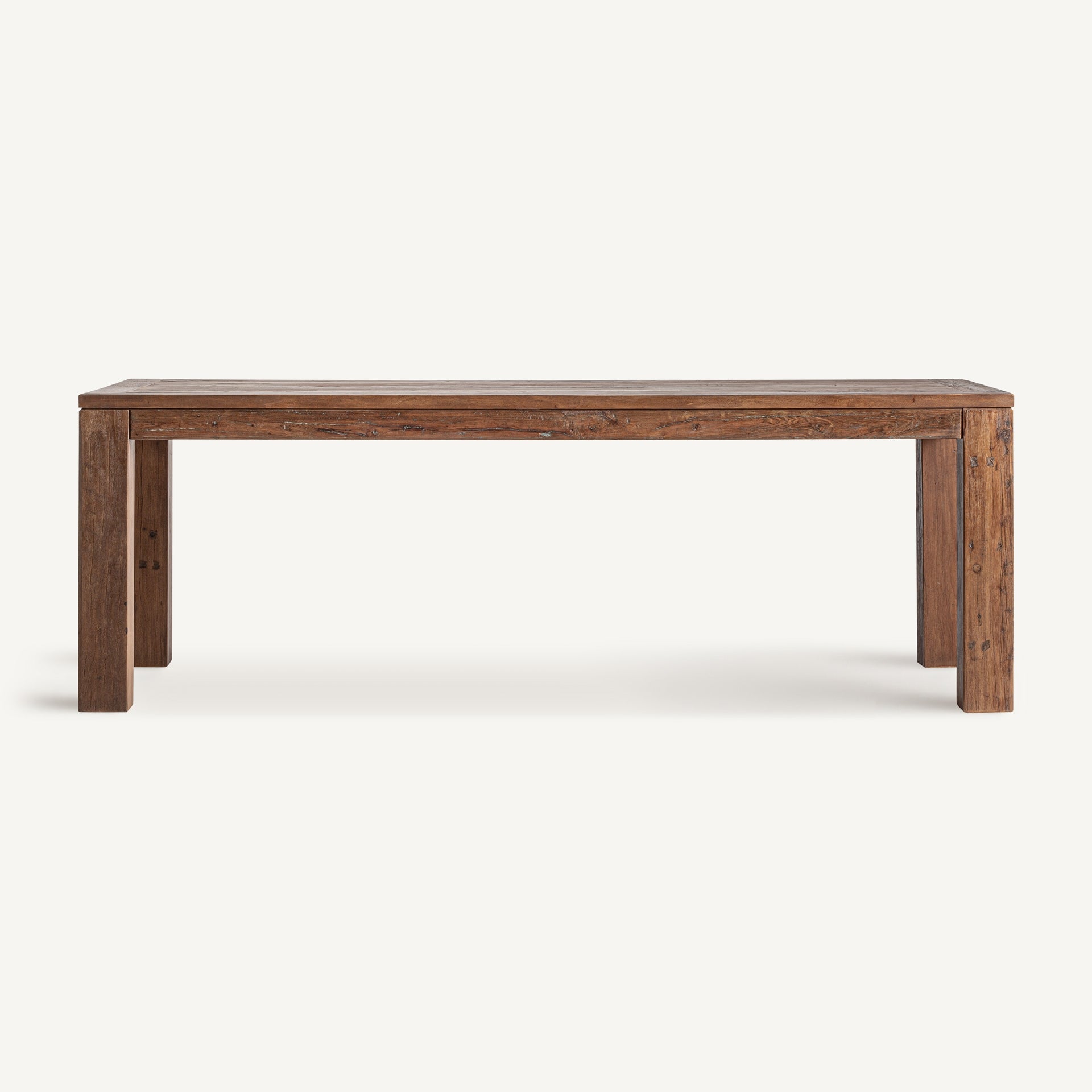 Selby Dining Table – Reclaimed Wood in Natural Brown Finish - Bambuá