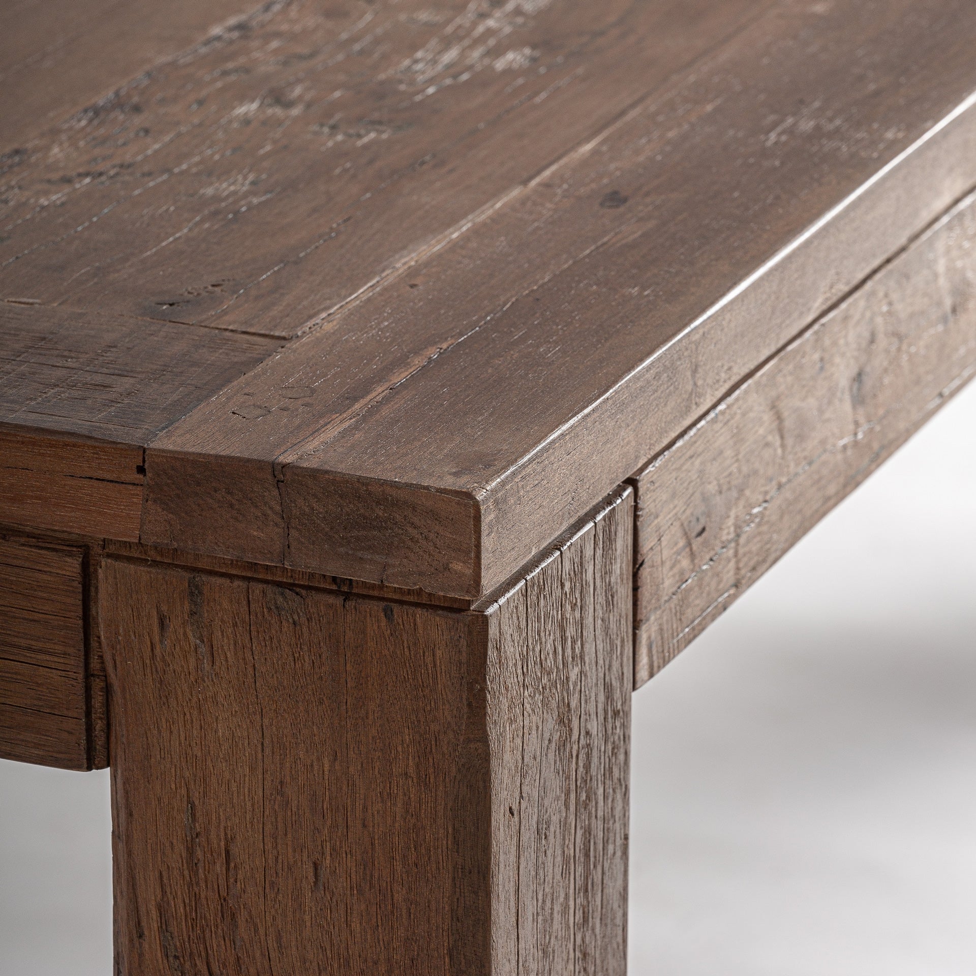 Selby Dining Table – Reclaimed Wood in Natural Brown Finish - Bambuá