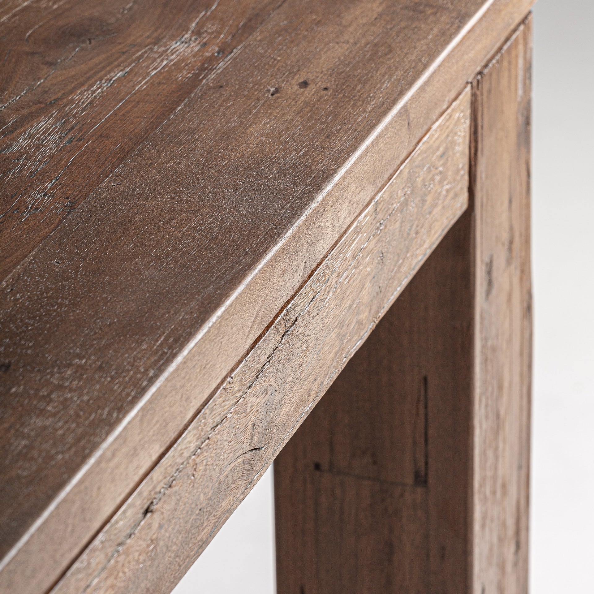 Selby Dining Table – Reclaimed Wood in Natural Brown Finish - Bambuá