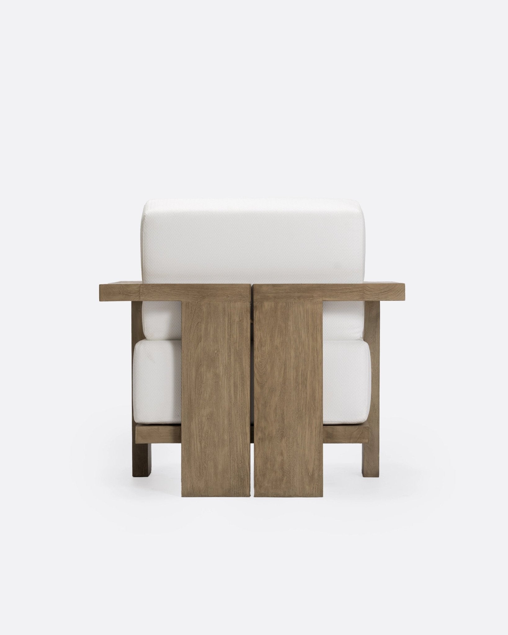 PANJANG 1 - seater outdoor sofa in teak wood and white upholstery - Bambuá